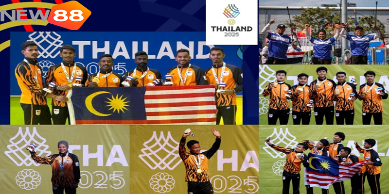 Các VĐV Malaysia ăn mừng chiến thắng lịch sử